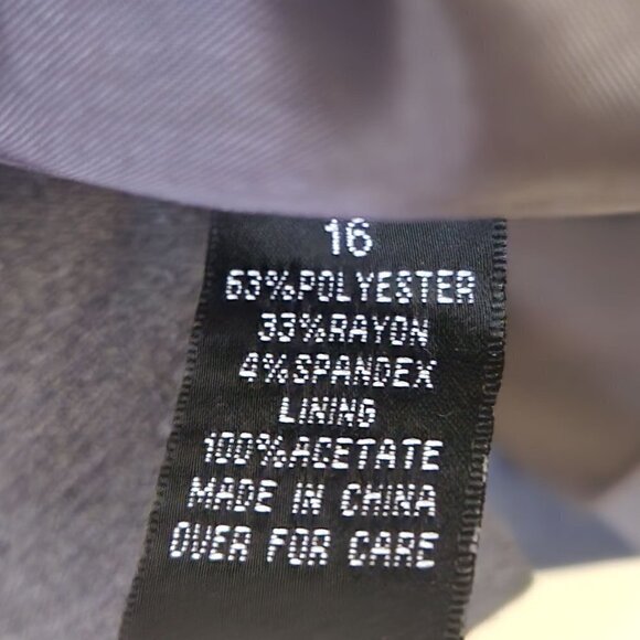 AGB Gray Flutter Sleeve Large Button Jacket Size 16 - Picture 6 of 6